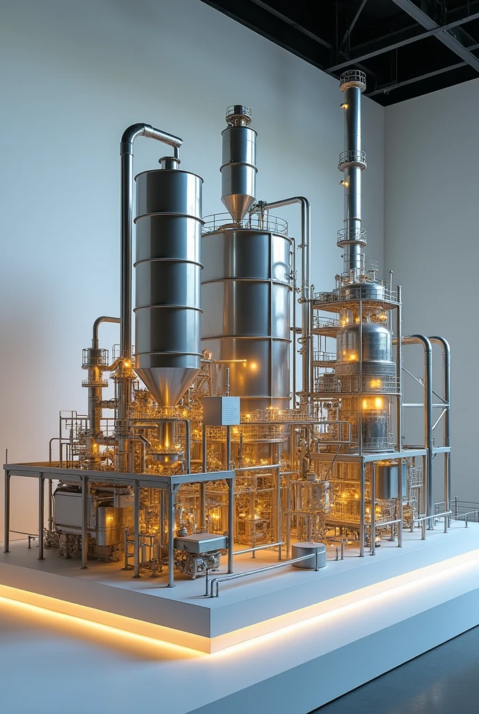 Oil extraction with solvent extraction plant model for exhibation with clarity to showing the process of solvent extraction 