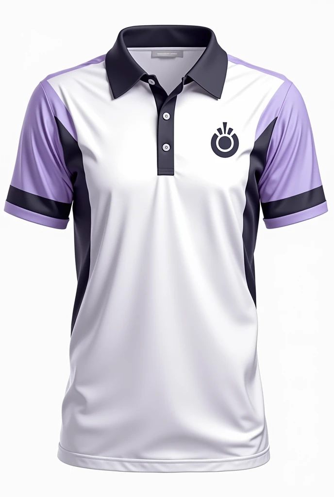 lay out design for our class polo shirt we are senior high school students and our strand is GAS,use this colors white black and lavender,make the design unique