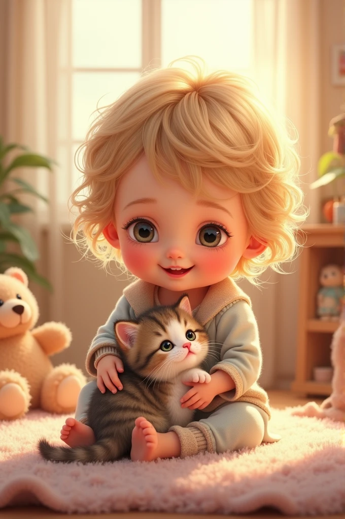 Make baby girl with kitten