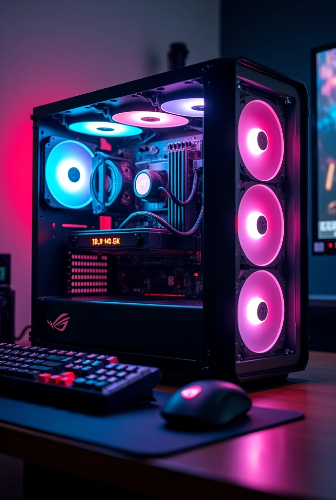 a pc with intel i9 4900k special edition asus rog stricks rtx 4090 asus rog maximus 790 mother board 4 x 16gb rams plus 5x m.2 samsung 990 pro 4tb asus rog thor 1600 watt titanium asus xonar sound card asus tuf gaming capture card and black asus rog hyperion gr701 black case and moniter should be asus rog pg43uq moniter asur rog gladius 3 monter and mouse and asus rog ryugen 3 argb aio