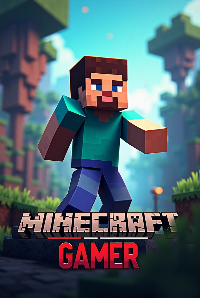 Make a gaming youtube channel banner the name of channel is half sidegamer and add minecraft character