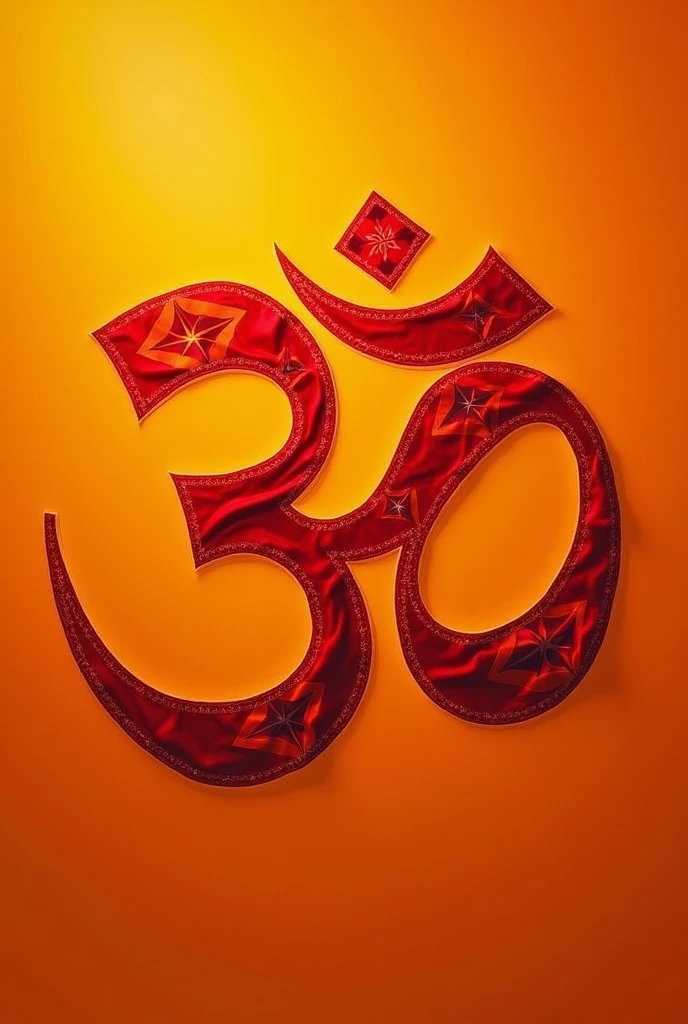 Hindu saffron flag with om symbol