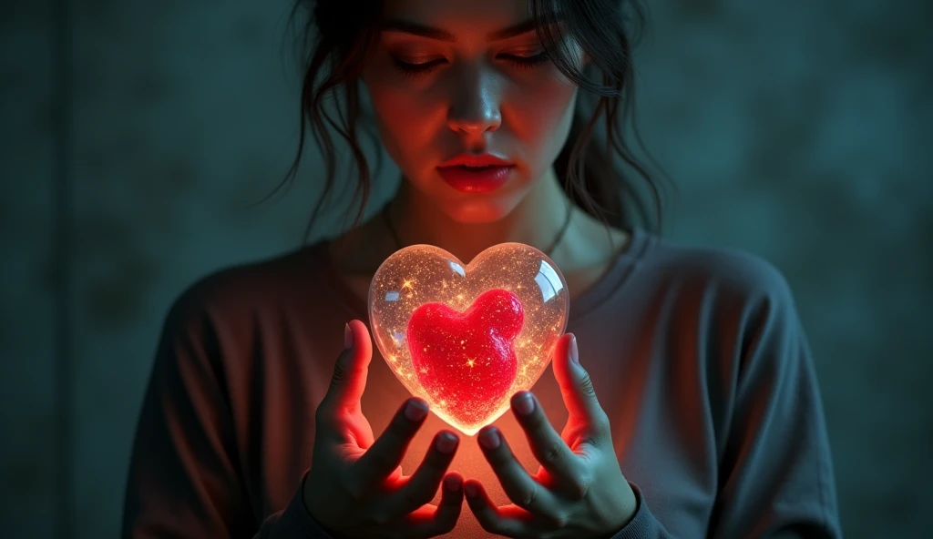 Photo portrait. Locking heart away, glass body hyper detailed 8k cinematic 35 mm 8k uh