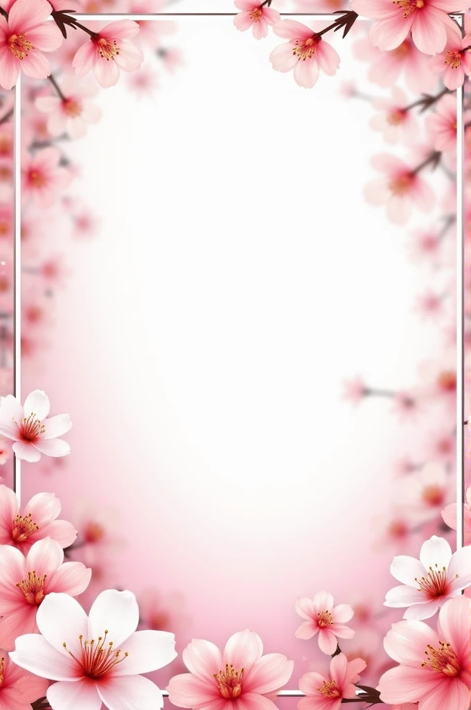 The image features a pink and white floral background with a decorative border. There is a large empty space in the center of the image.