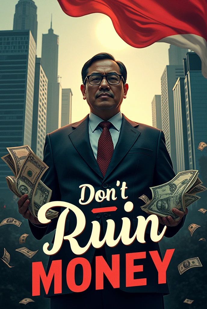 Make me a picture/poster about "don&#39;t ruin money" "bank Indonesia 
