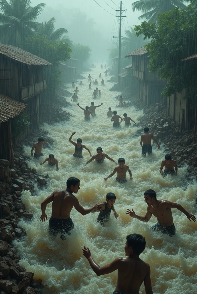 people were drawning becasue of flood.