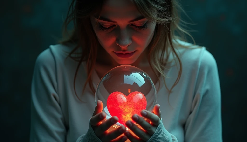 Photo portrait. Locking heart away, glass body hyper detailed 8k cinematic 35 mm 8k uh
