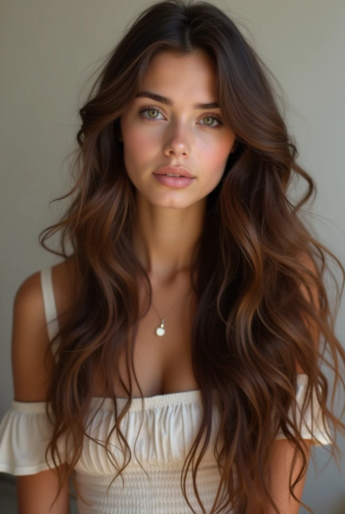 Beautiful girl with wavy long hair