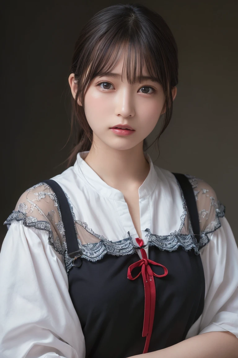 (Highest quality:1.4),(masterpiece:1.4),(Realistic:1.4),(Realistic:1.2),(超High resolution, RAWphotograph:1.4),(High resolution, Very detailed:1.2),(8k:1.2),photograph,黒髪のphotograph,One person'S,One personで,,Nipples,naked,((school uniform, Summer clothes, Navy blue and white Japanese style, Thin ribbon and pleated skirt)),((Big Breasts)),((Upper Body:1.3))