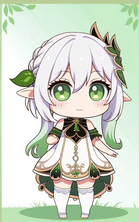 fullcg,Best quality,highest quality, 8k,Soft lighting, Confused, Looking at the audience, alone, smile, Knee socks,Nahida Genshin Impact | Character Lora 1283,((low length:1.5)),((chibi:1.5)),((little child girl)),1girl,difficult,Cute official outfit,