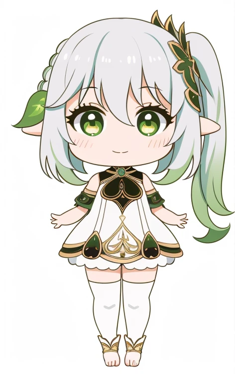 fullcg,Best quality,highest quality, 8k,Soft lighting, Confused, Looking at the audience, alone, smile, Knee socks,Nahida Genshin Impact | Character Lora 1283,((low length:1.5)),((chibi:1.5)),((little child girl)),1girl,difficult,Cute official outfit,