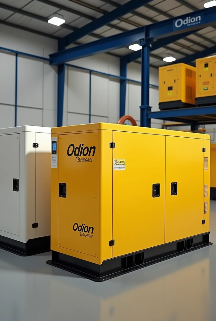 Multiple generator sets
With Odion Energy as brand name
Lemon and white colour