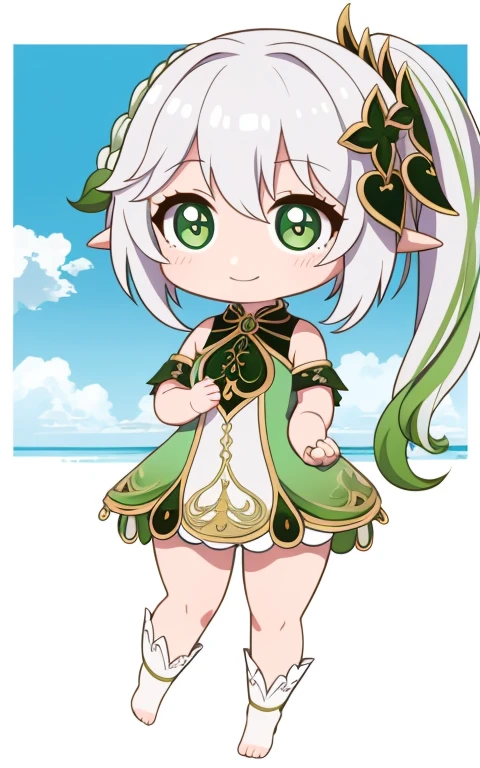 fullcg,Best quality,highest quality, 8k,Soft lighting, Confused, Looking at the audience, alone, smile, Knee socks,Nahida Genshin Impact | Character Lora 1283,((low length:1.5)),((chibi:1.5)),((little child girl)),1girl,difficult,Cute official outfit,cowboy shot,Beautiful cityscape,