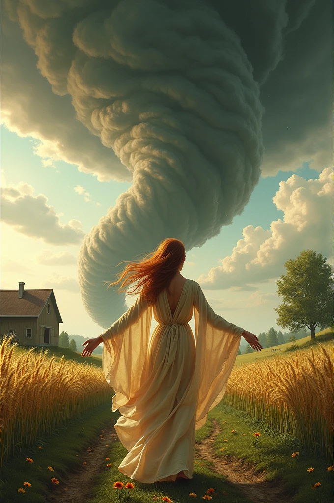 demeter goddes of harvest tornado in farm