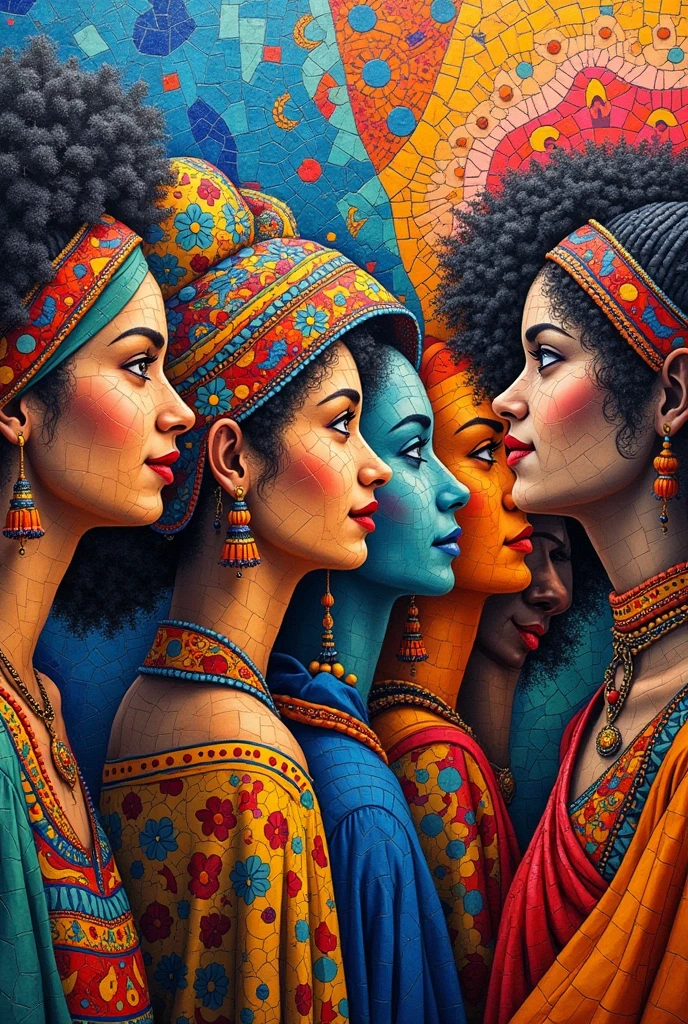 Mosaic art about cultural diversity