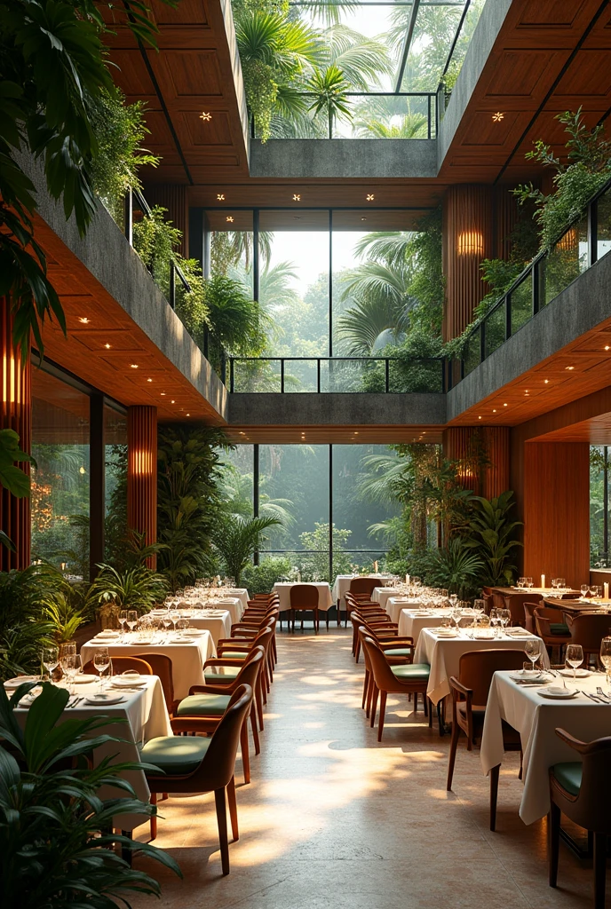 mô hình nhà hàng fine dining theo phong cách tropical