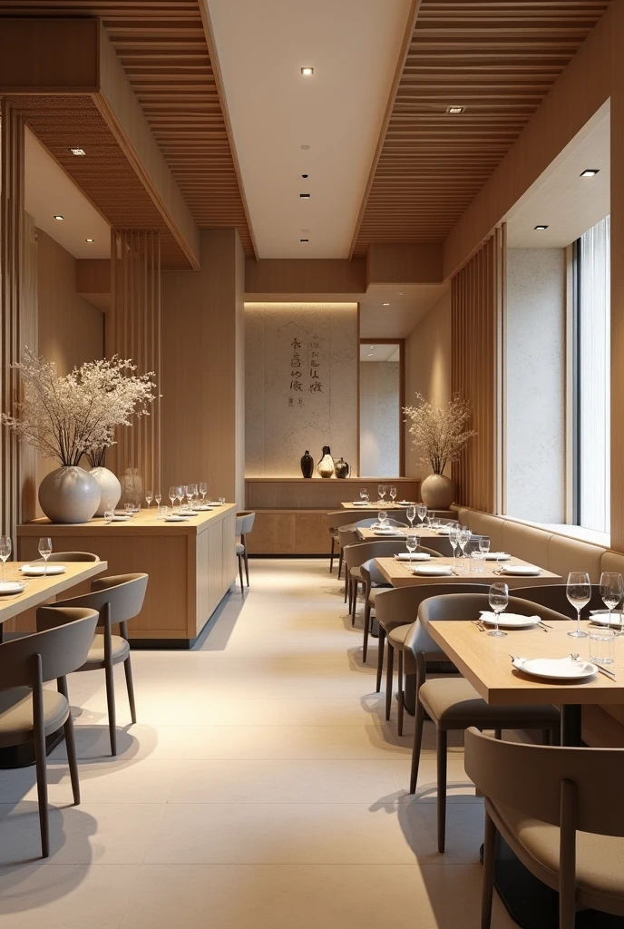 Fine dining restaurant model in minimalist style following Vietnamese - Japanese culture