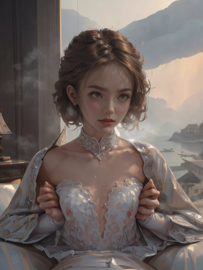 (((nsfw:1.5))),(practical, Realistic:1.37), (masterpiece, Highest quality:1.2), (Ultra-high resolution:1.2), (Original photo:1.2), (Clear focus:1.3), (Face Focus:1.2), (Highly detailed CG Unity 8K wallpapers:1.2), (Beautiful Skin: 1.2), (Pale skin:1.3), (Super sharp focus: 1.5), (Super sharp focus:1.5), (Beautiful and clean face:1.3), (Very Detailed Background, Detailed Background:1.3), bokeh, Written boundary depth, rest, Images of very cute and beautiful Japanese women, (bride), suit, (2:1.1), Smiling girl portrait, Full body image, from the front, Symmetrical Configuration, (Studio Lighting:1.3), (Cinema Lighting:1.3), (The rear window is backlit:1.3), (surface light:1.3), The light surrounds her whole body., Looking straight at you, Stubborn, Sexy model posing, rest, (Chestnut half hair:1.2), Dark brown eyes, Beautiful Eyes, Princess Eyes, Mahogany Hair, A strand of hair, bangs, slim, Abdominal muscles, (Huge breasts;1.35), (Willow West:1.15), (More about beautiful girls:1.4), (Pure White Elegant and Gorgeous Lace Silk Wedding Dress:1.3), (baliOcean View背景:1.2), (smile, happiness:1.3), ((Perfect female body)), (Upper body image:1.3), Encircling the head, Perfect Dramatic, Volumetric lighting, Professional majestic oil painting, Glowing Skin, CT Anatomy, Perfect Proportions, 8.Five Really Small, Face Focus, Ultra practical Photo, Extremely clear images, Ultra-high definition images, bali, Ocean View, Beach, external, ((walking Beach:1.2)),penis,pussy,sex,porn,