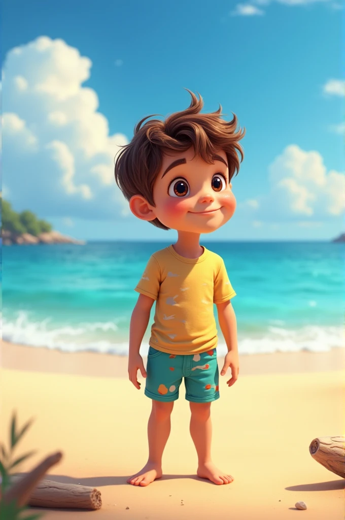 A boy in beach
