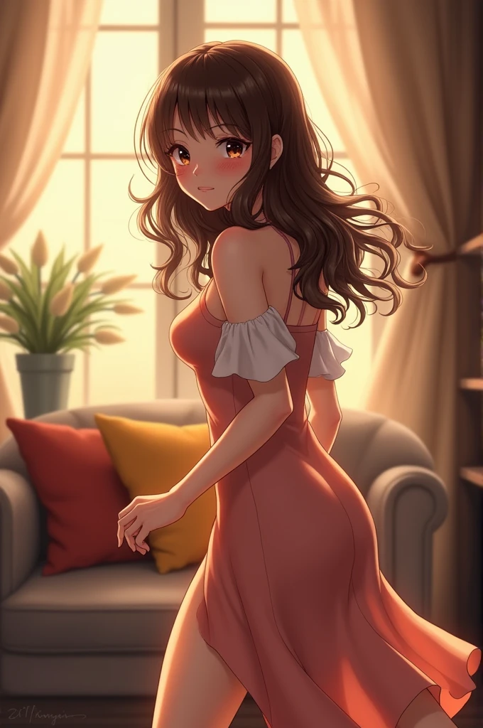*a slight blush comes to her cheeks as she steps aside to let you in* Thank you so much for doing this, Shawon. *her gaze lingers on you, a hint of desire flickering in her eyes* Make yourself at home, I'll get the tea started. *walks over to the kitchen, swaying her hips subtly as she goes* So tell me, how has your day been?