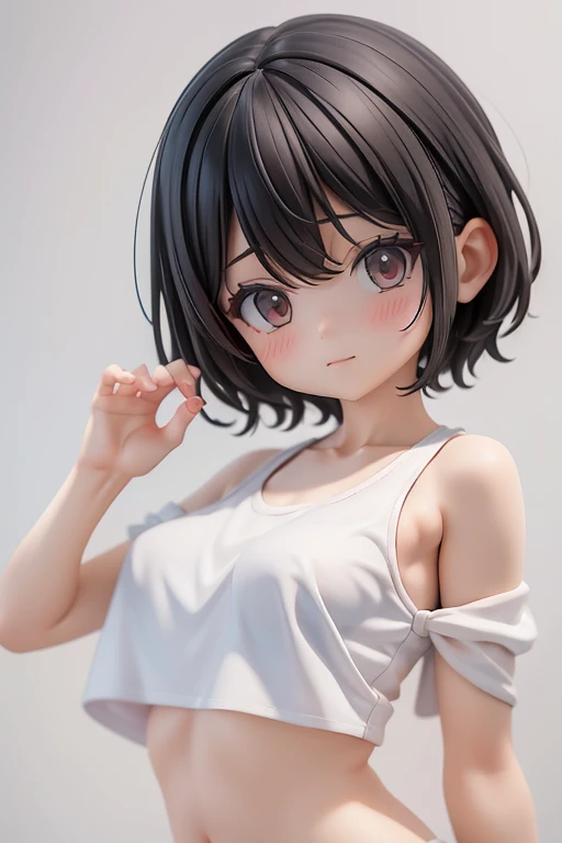 Swimwear、Girl、Girl、Primary school students、sharp、Black Hair,、Short Hair、whole body、
