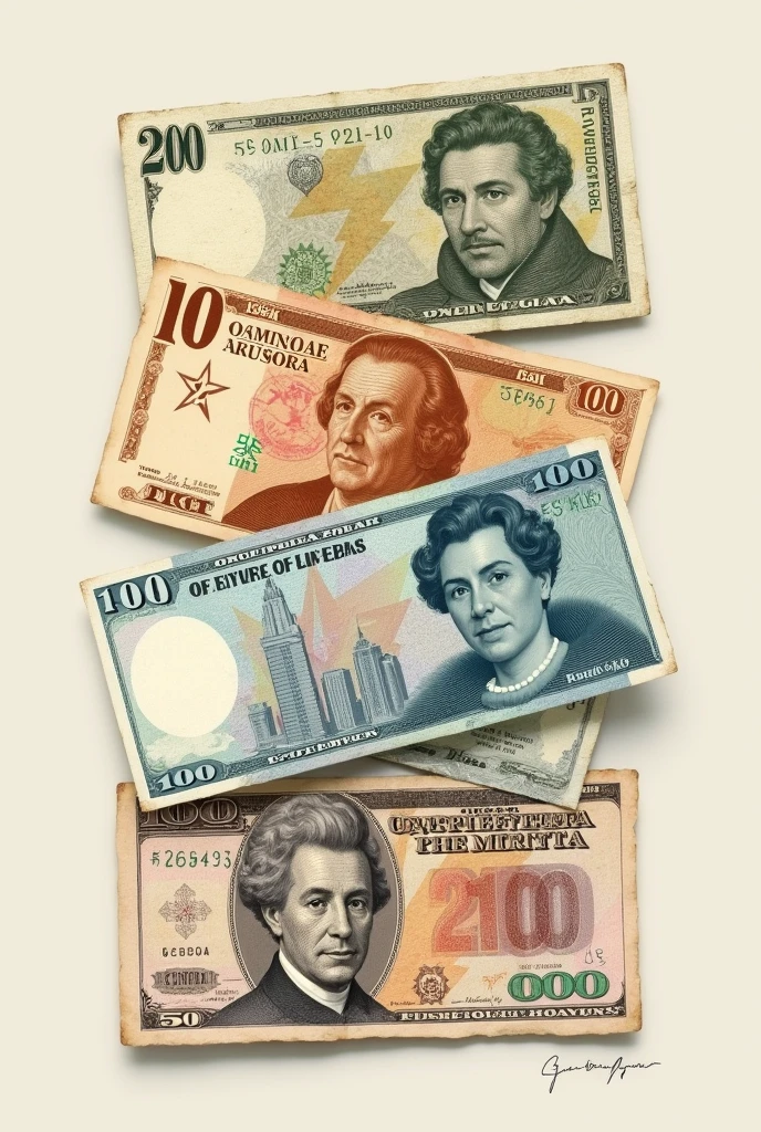 Create a realistic illustration of money notes.