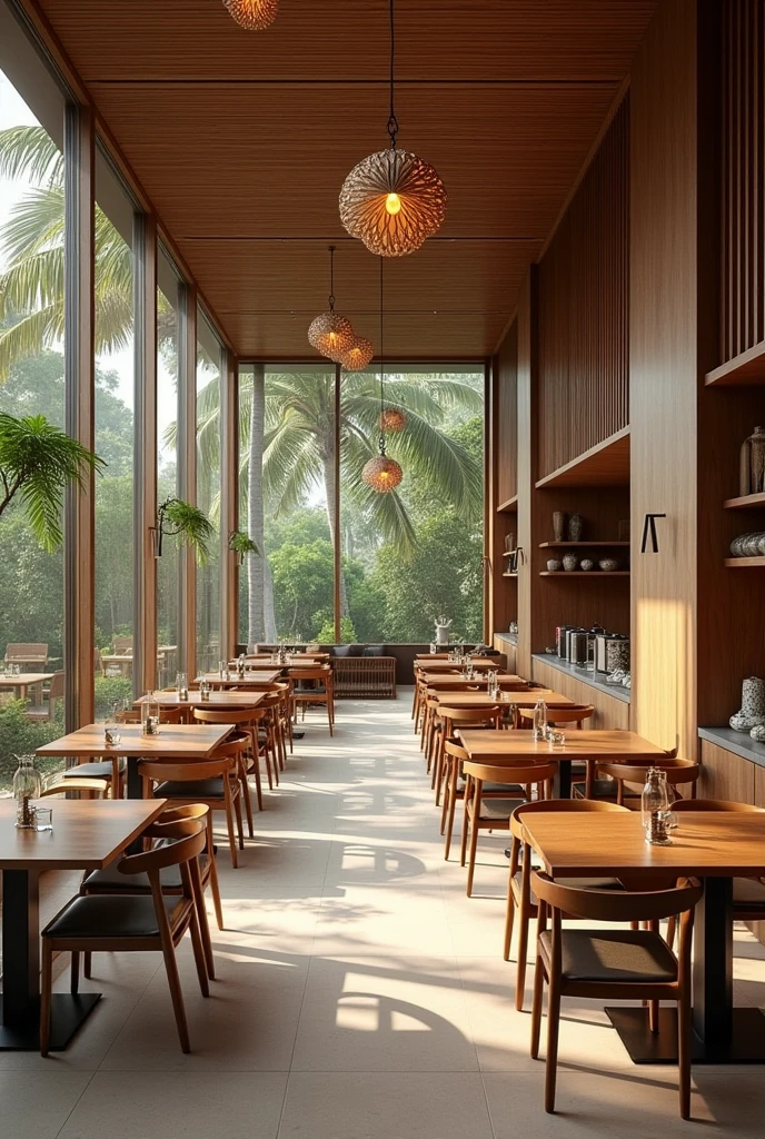 Fine dining restaurant model in minimalist tropical style following Vietnamese - Japanese culture