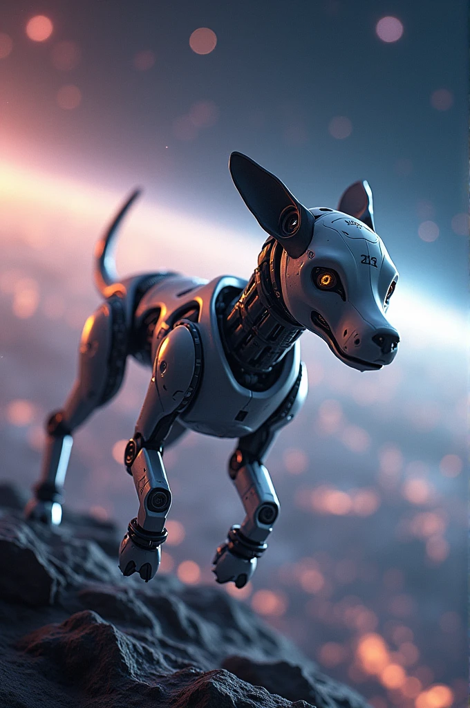Show me a robot dog in space 