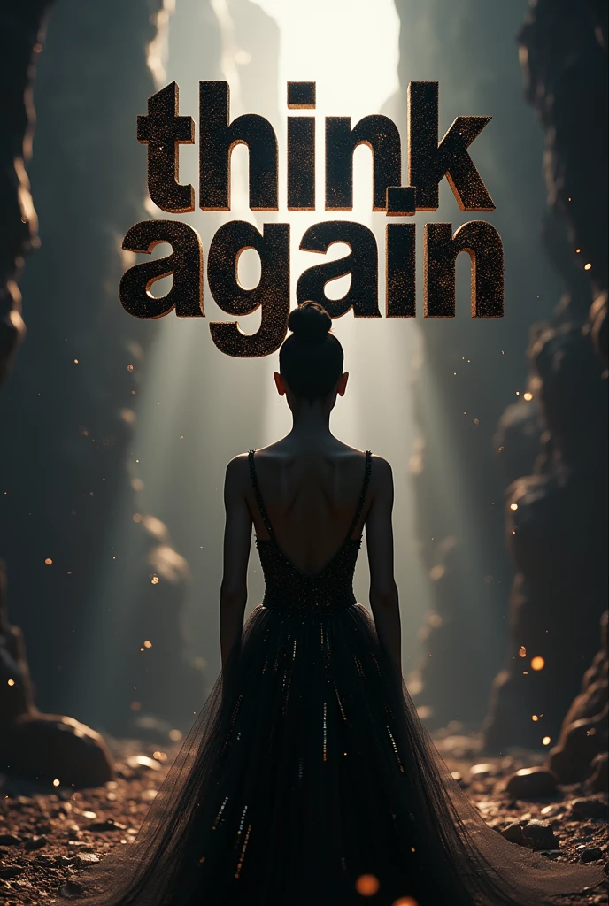 Create a photo by writing " Think Again Glam" in a creative way