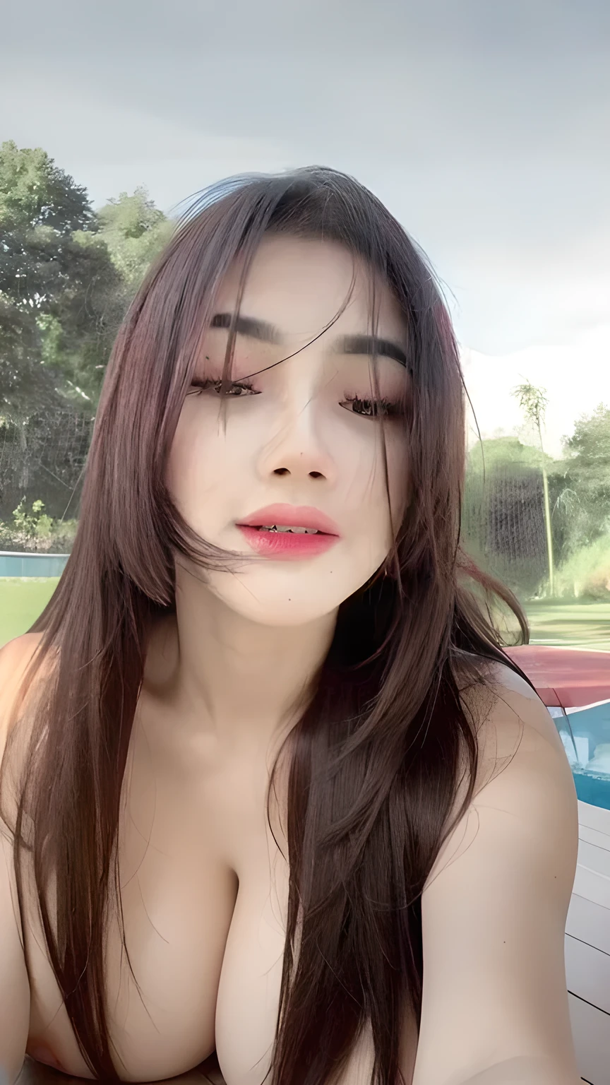 Female body, nsfw, ((gigantic bosom)), (plump:0.8), (nude, sexy), beautiful skin, ((topless, shirtless, breasts out)), transparent, transparent clothes, transparent attire, ((big breasts)), (nsfw), (white skin), (best quality), photorealistic, indoor,