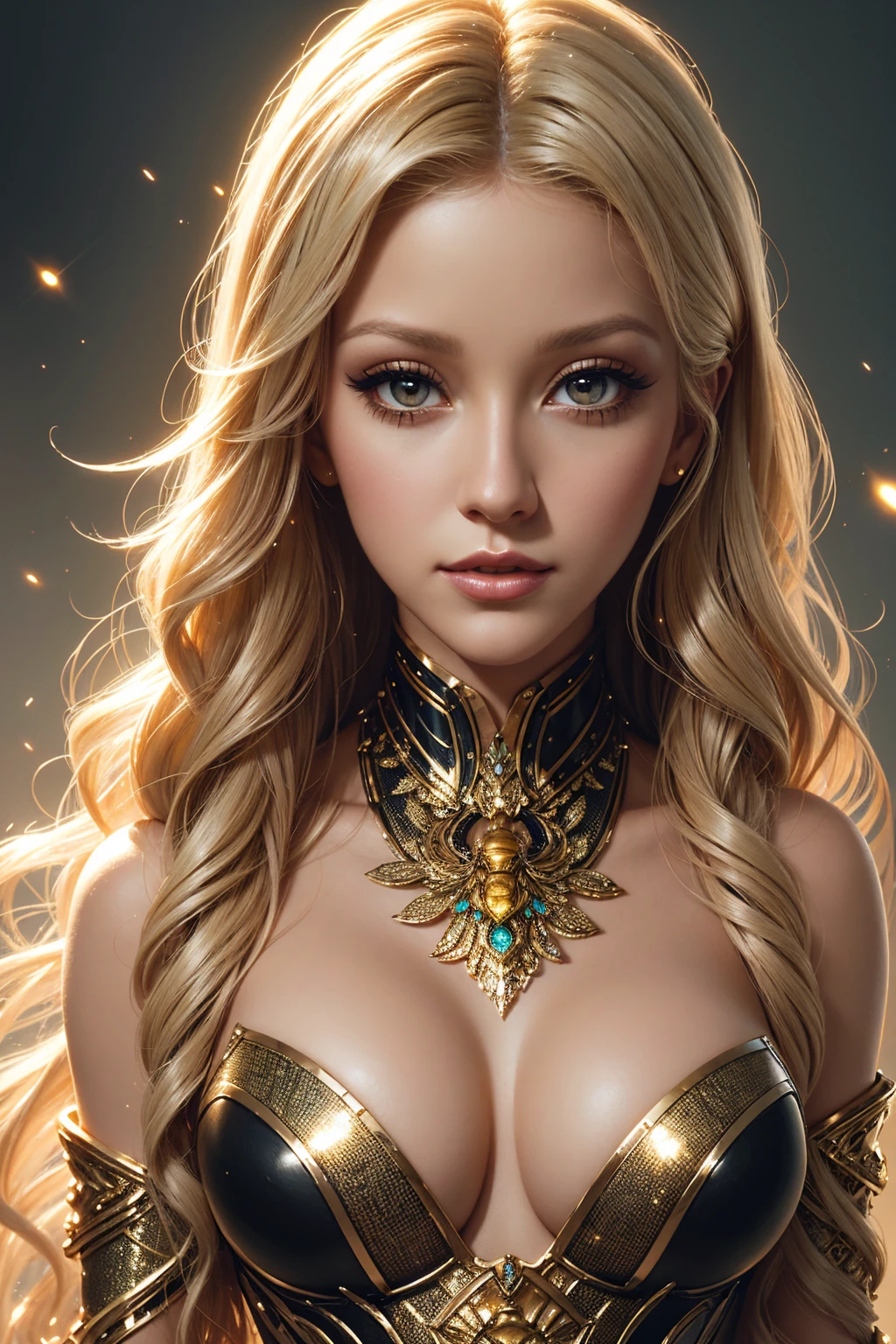 portrait Christina Aguilera, wearing sexy bee outfit, in the hive, 6 0 3 0 s, curly hair, intricate, elegant, highly detailed, digital painting, artstation, concept art, smooth, sharp focus, illustration, art by thomas kindkade, charlie bowater, artgerm, greg rutkowski, alphonse mucha and alexandra fomina, 36k, glittering, shining, correct body anatomy