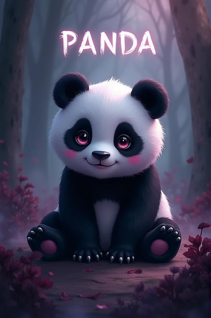 a cute dark themed music banner with panda written on it