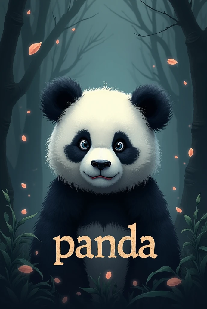 a cute dark themed music banner with panda written on it  with italic font