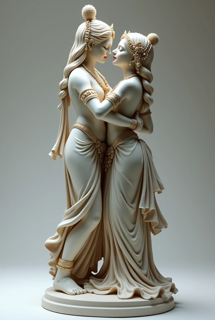 Radha krishna love statue pose frent face. Wide angle