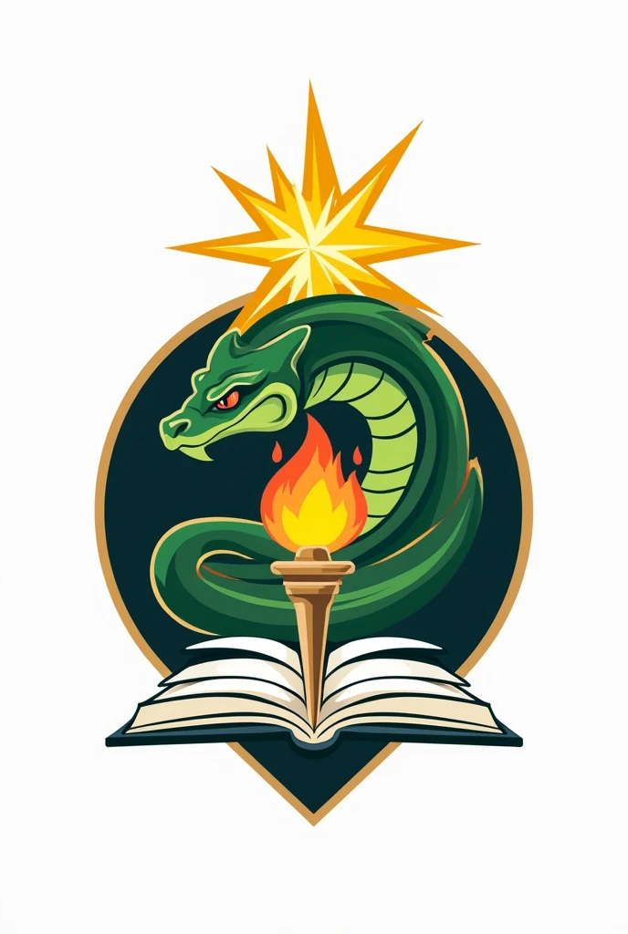 Make me a logo for Student Council for College of Education at USST College of Tarlac
Circle as the Main
• In the Circle make a torch with a head of a green viper match in fire
• Give it also a book on the bottom of torch
• Give it also a star a symbol of leadership as a student council