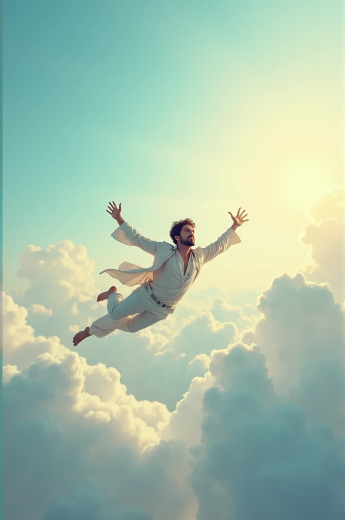 A man who flaying in the sky