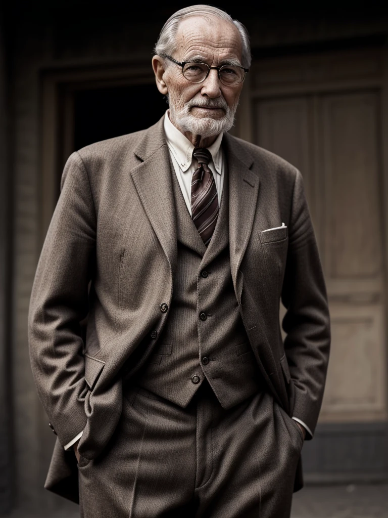 old man,Foreigners,French,suit,old,Sepia,era,young,whole body,Life-size,Classic