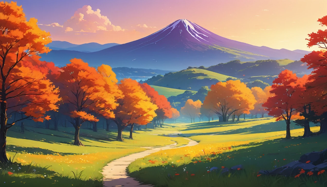 (anime, Fantasy, Land of Tar), (Highest quality, High resolution, Depth of field, High resolution:1.2), Vibrant colors, Rounded. highlight. heatwave. Smooth. fluid. Cold air. Wind. sweet. For days. Crackling. strengthened. Glaze. Low contrast. 2D. Between. Simple. No frills. Minimalist