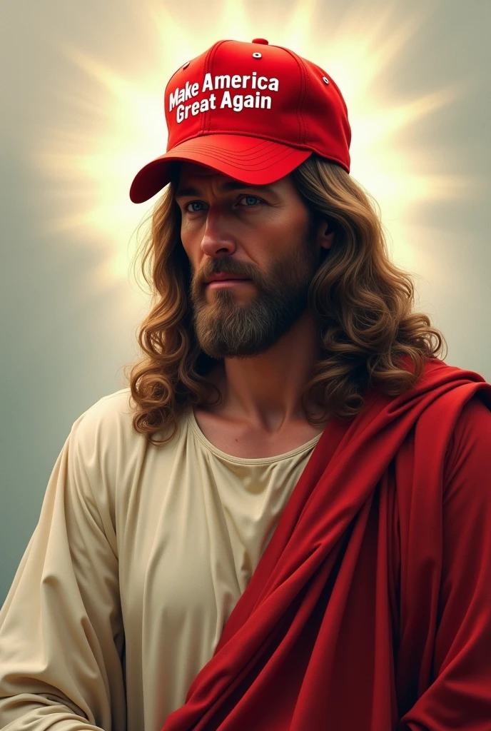 Jesus with a MAGA hat