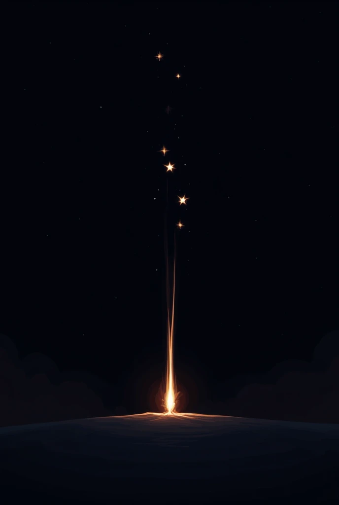 A shooting star with three small stars minimalist