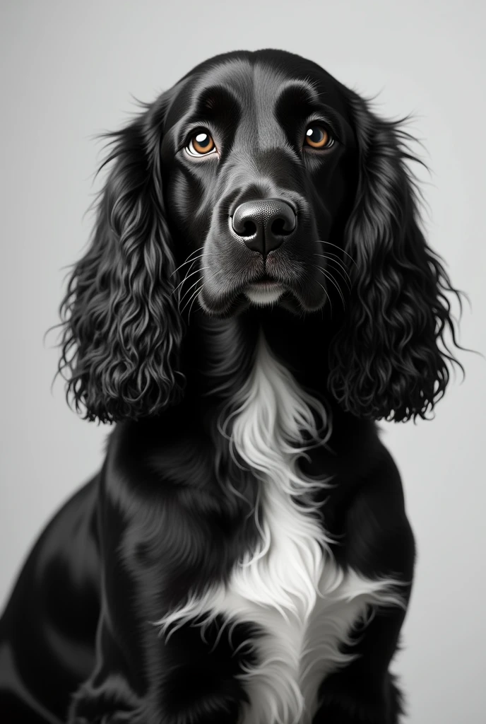 A black and white cocker spaniel