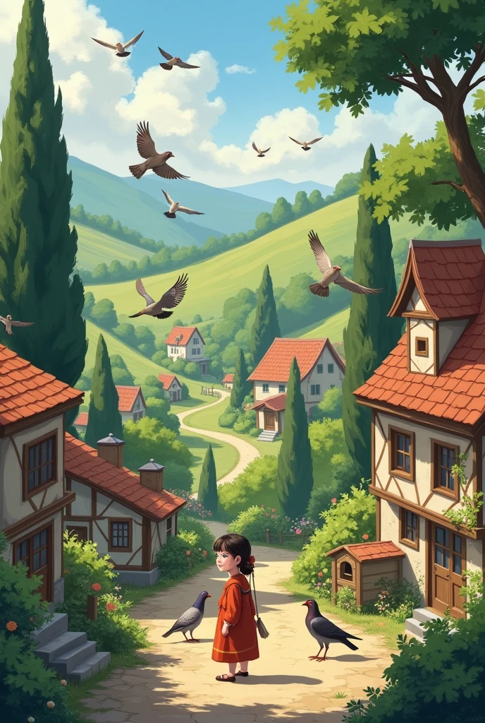 In a beautiful village, there lived a  Aisha, who loved birds.