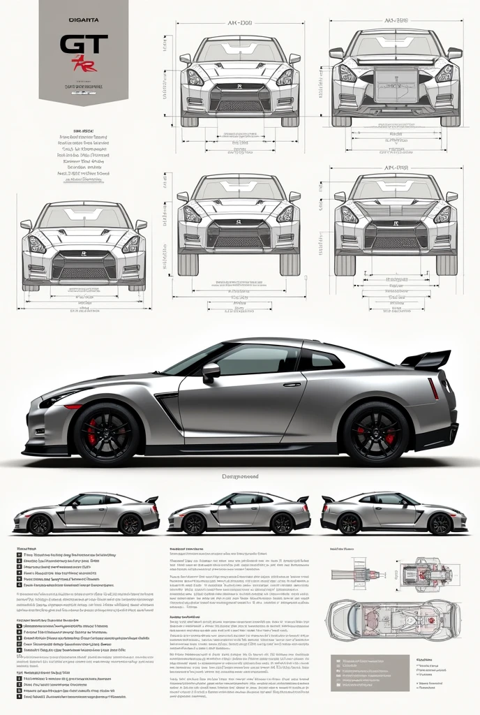 Poster fiche technique gtr 35 70×100