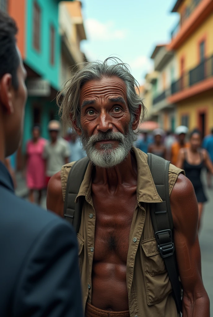 a beggar receiving a job offer to change his life in Brazil