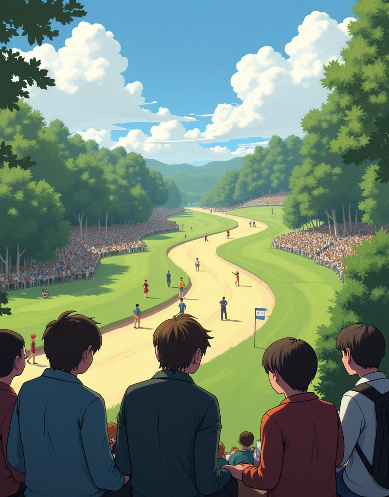 people sitting watching a course