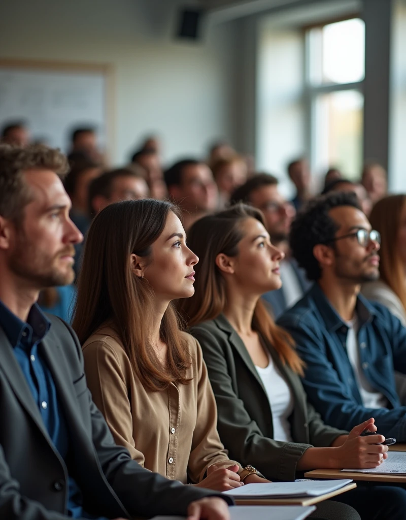  people sitting watching a class 