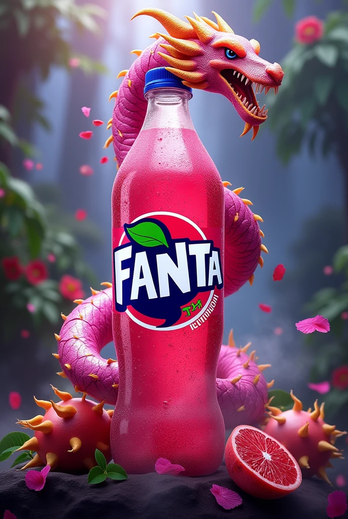 create an image of a new fanta dragon fruit flavor
