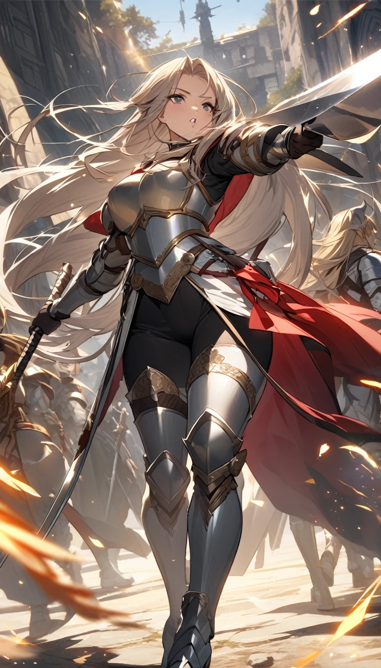 Ultra-high definition image quality、beautiful girl、Woman warrior、Female Swordsman、Light Armor、Silver boots、Long Hair、Knight's Hair Ornament、Black Hair、20-year-old、Be confident々face、Very short tight skirt、Sexy posture、wilderness、Highest quality,Big Ass、Big Breasts、Thighs、Grab the spear、Gorgeous embroidered lace panties、Her hair is fluttering in the wind、god々Wearing a new aura、Big Ass、Crotch close-up、Angle from directly below、Squat with your legs apart