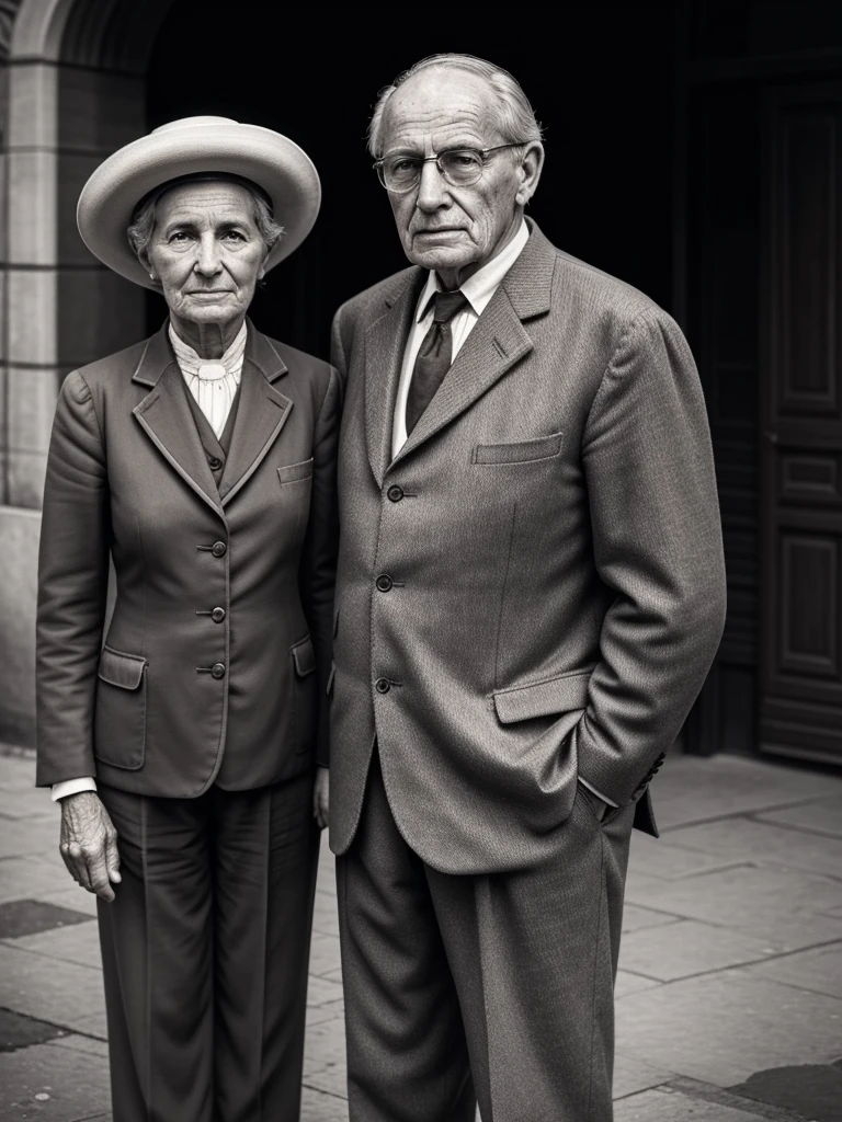 male,female,,,child,old man,Grandmother,Foreigners,French,suit,old,Sepia,era,young,whole body,Life-size,Classic,family