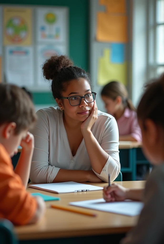 A teacher studying his students in class vedio